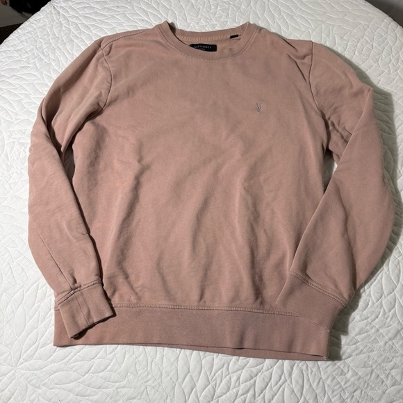 ALL SAINTS MENS crew neck pull over sweatshirt salmon - Picture 5 of 12